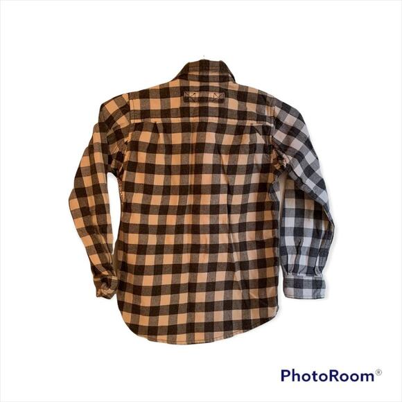 DULUTH TRADING COMPANY Boys Grey/White Checked Flannel - Size: 5 - Picture 2 of 7